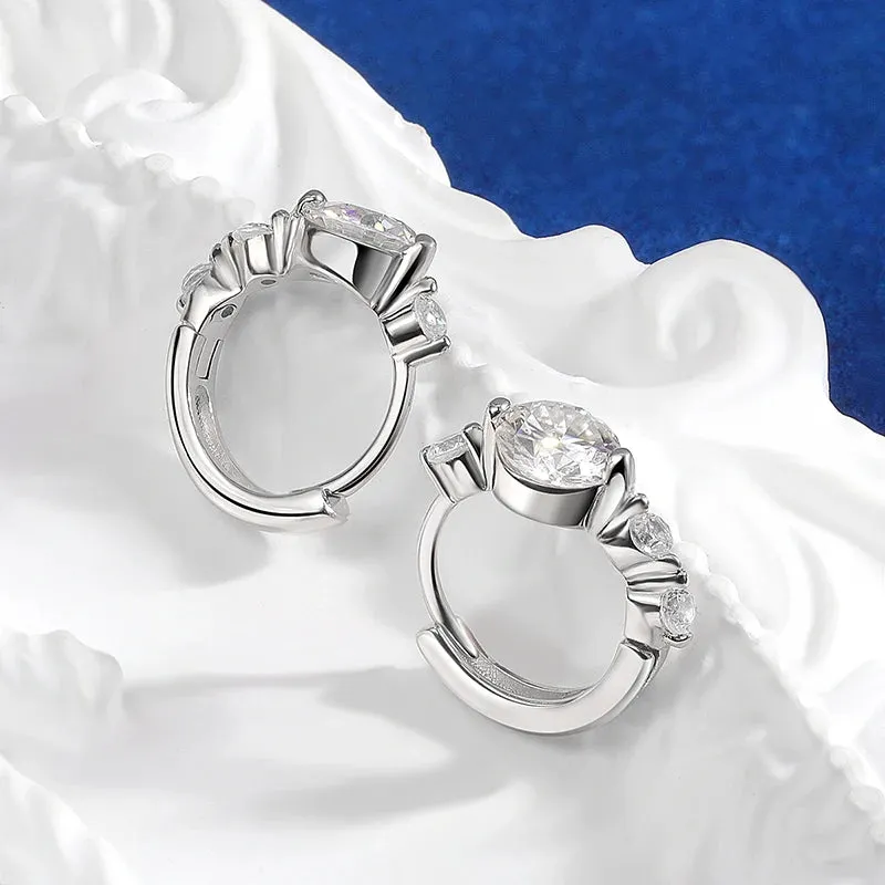 TBCYD 5mm D Color Moissanite Hoop Earrings For Women With GRA S925 Sterling Silver Ear Clasps Buckle Original New Fine Jewerly
