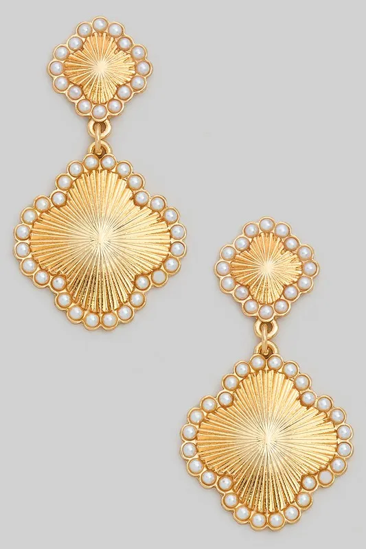Textured Clover Dangle Earrings