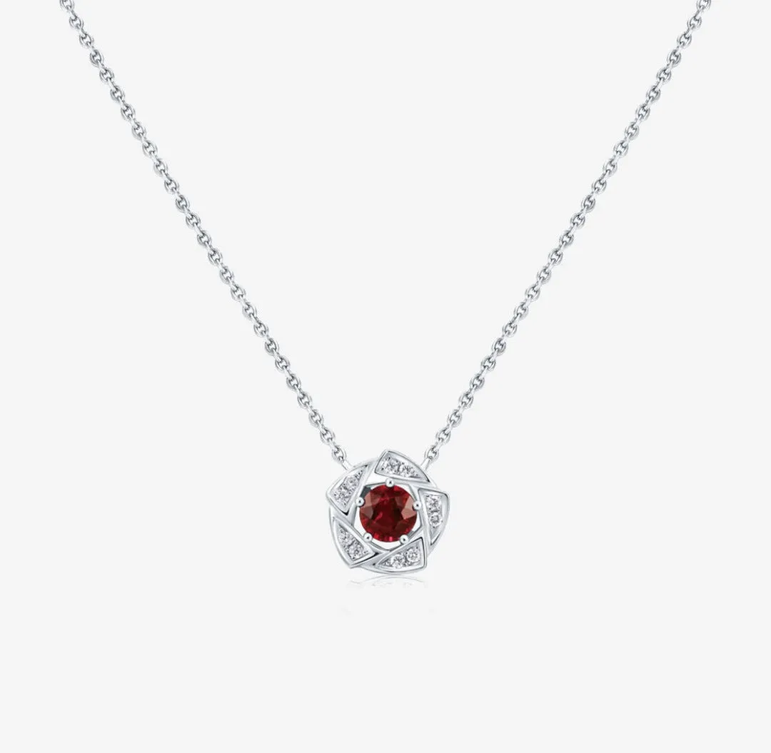 THIALH - DATURA • BLOSSOM - Diamond and Garnet Necklace