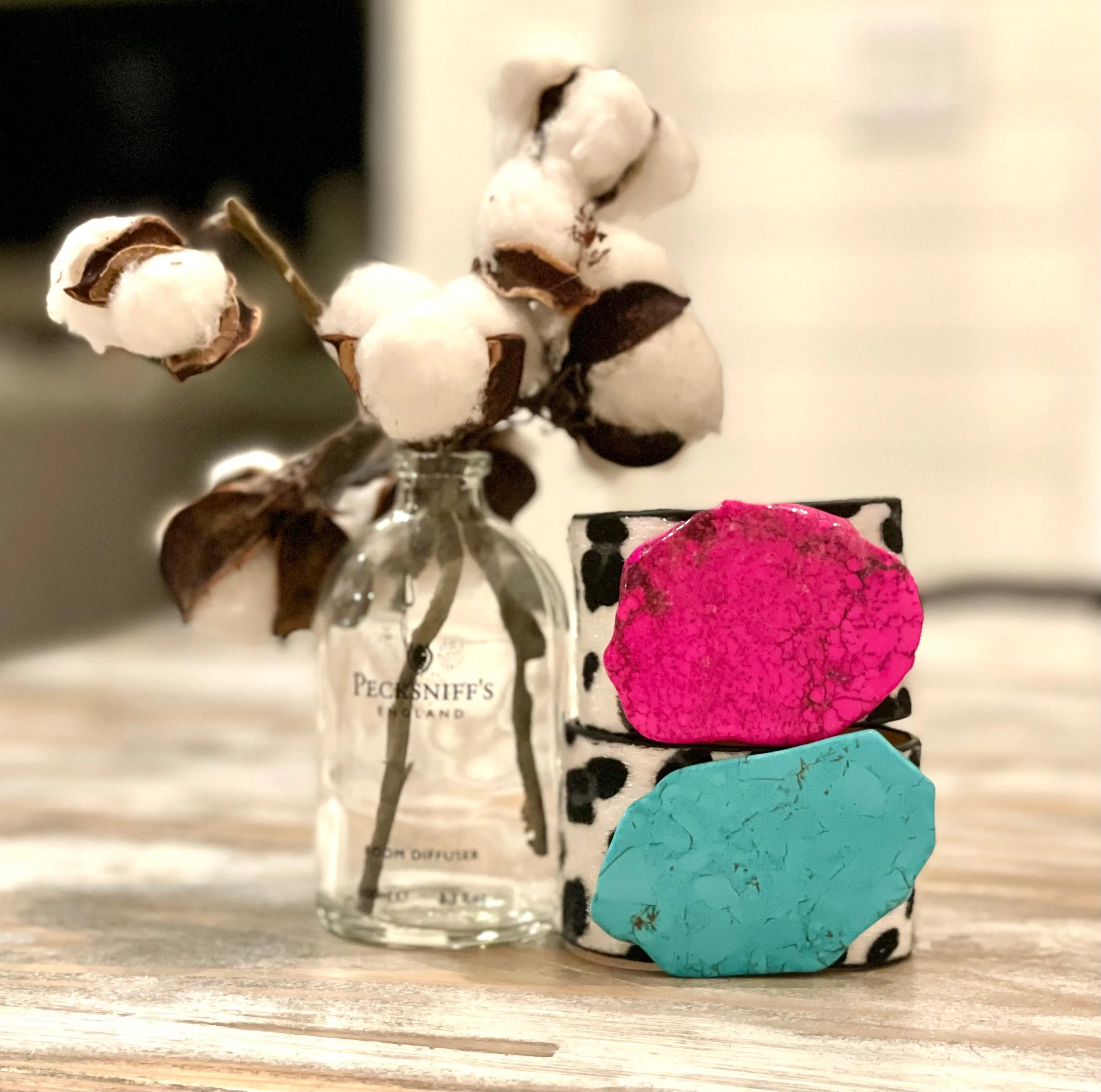Turquoise & Leopard Cuffs
