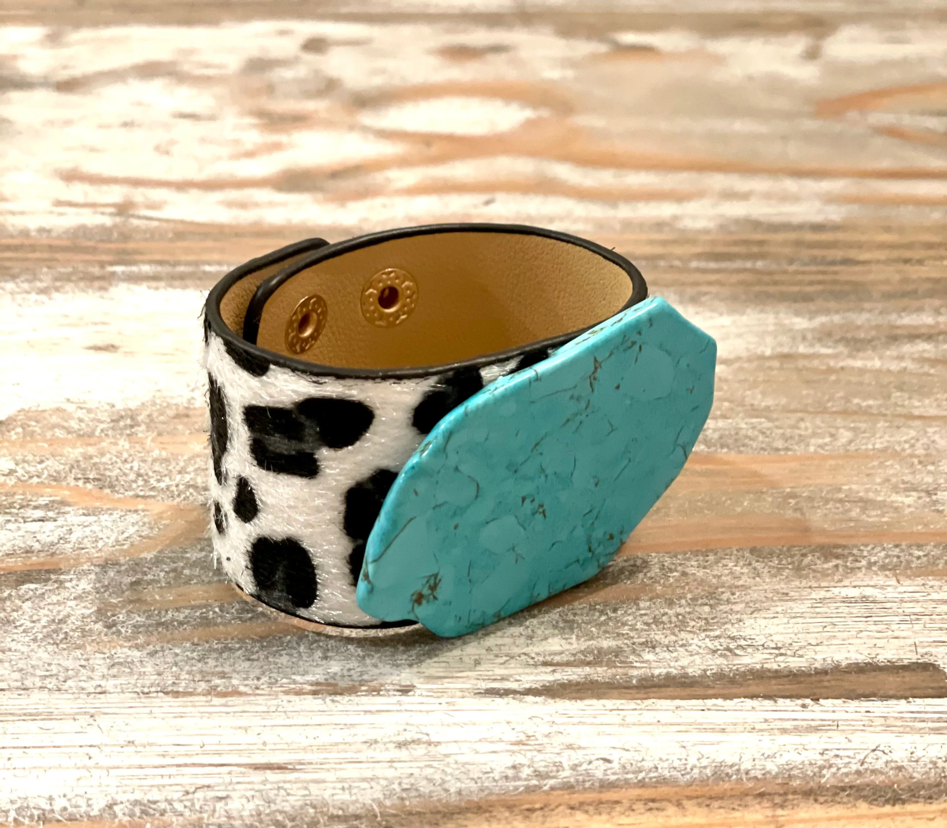 Turquoise & Leopard Cuffs