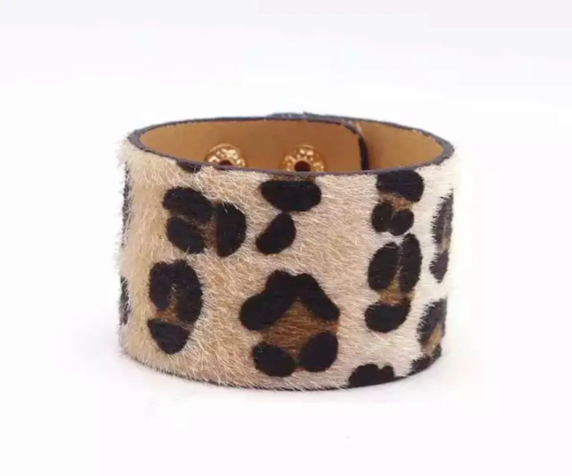 Turquoise & Leopard Cuffs