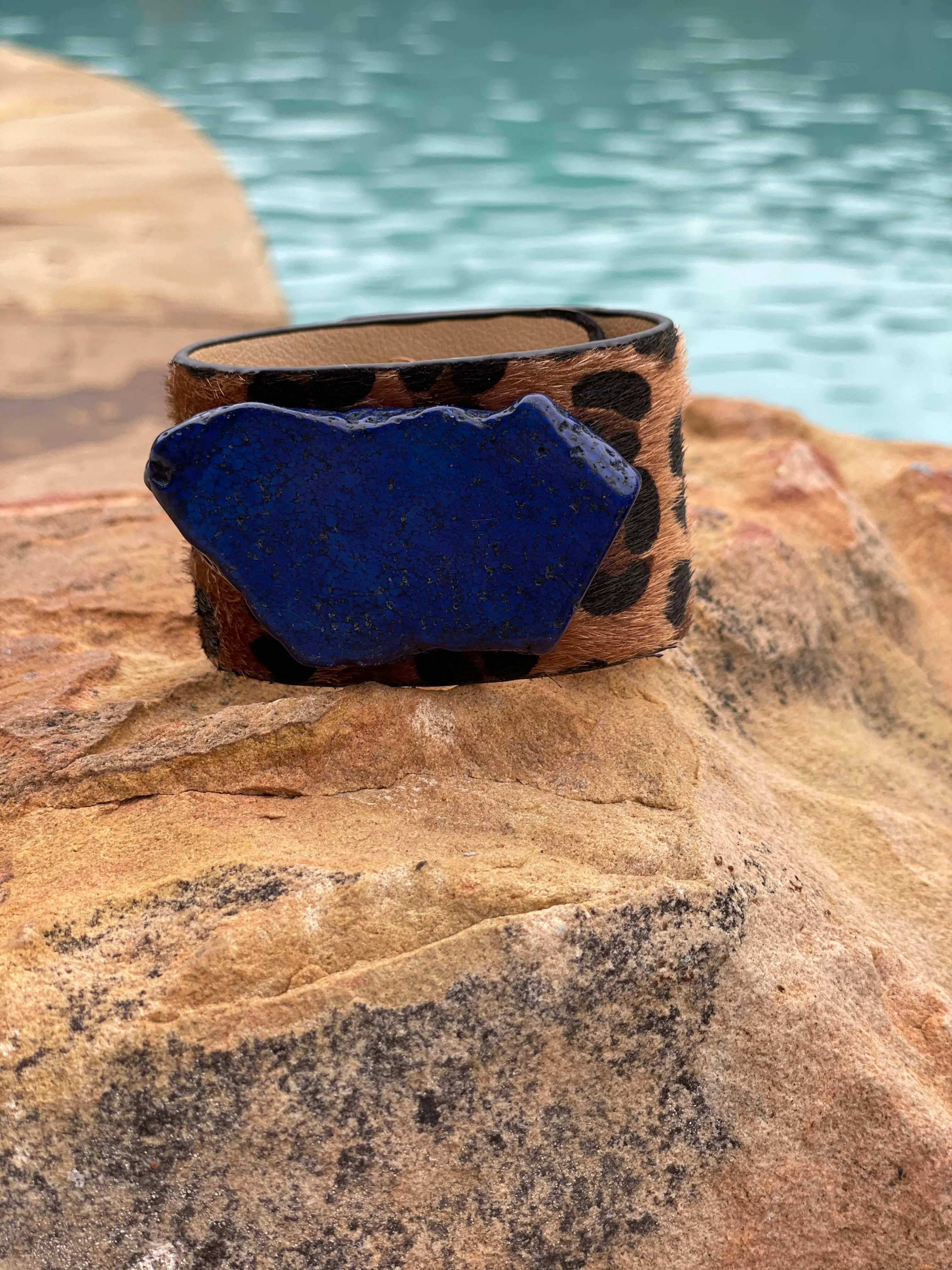 Turquoise & Leopard Cuffs