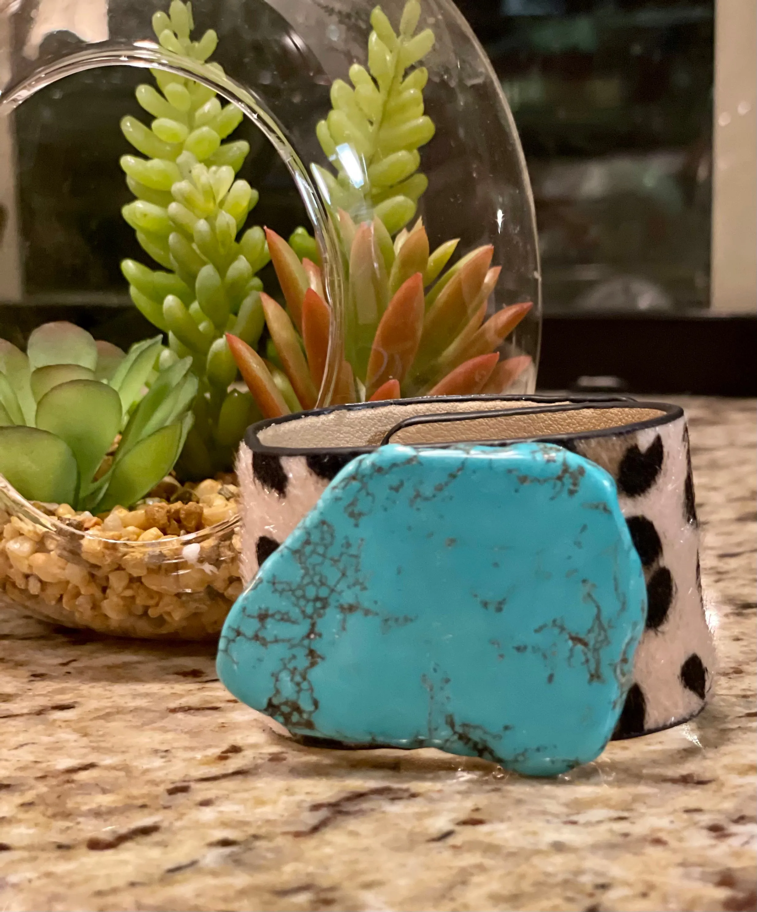 Turquoise & Leopard Cuffs