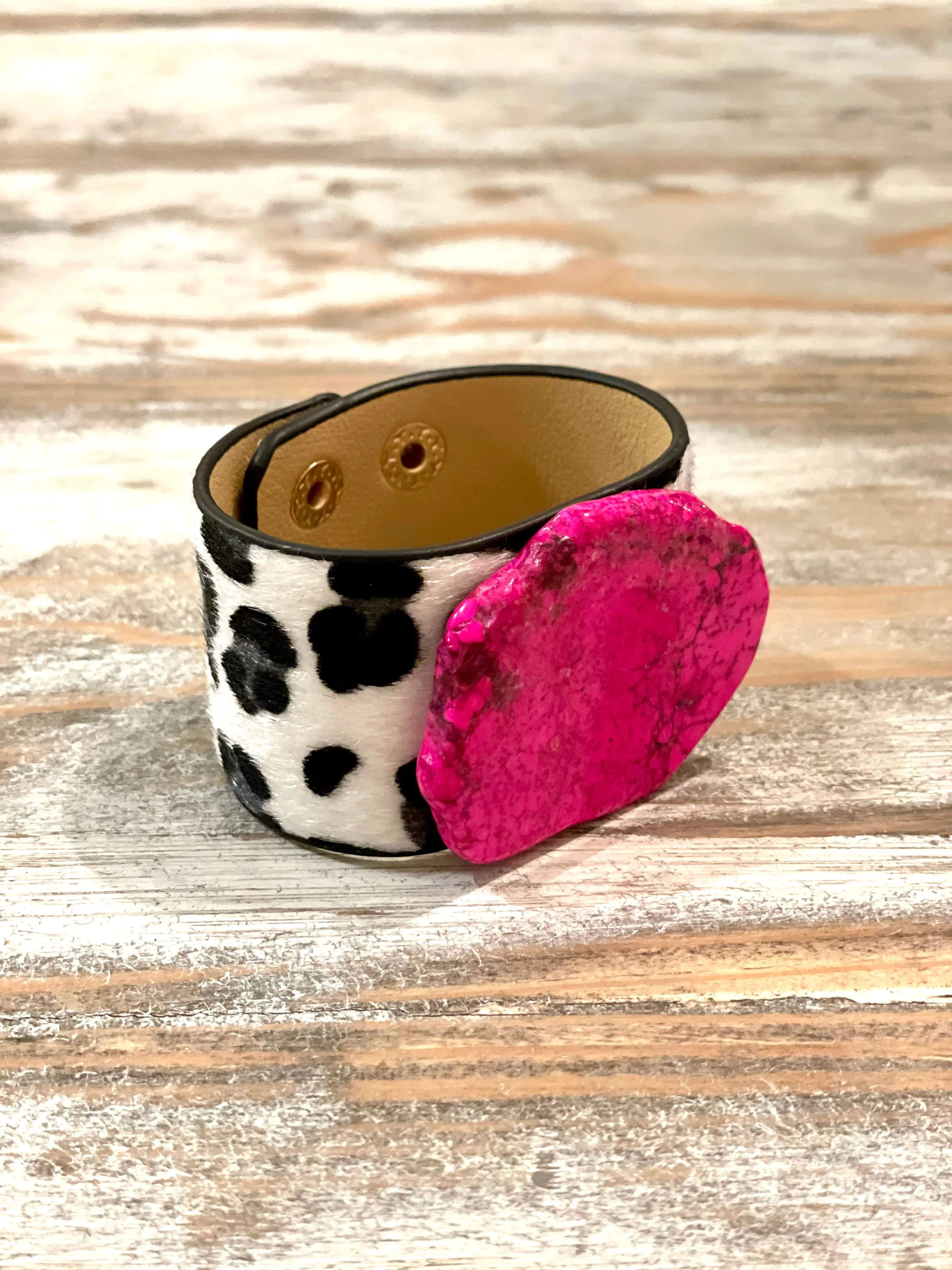 Turquoise & Leopard Cuffs