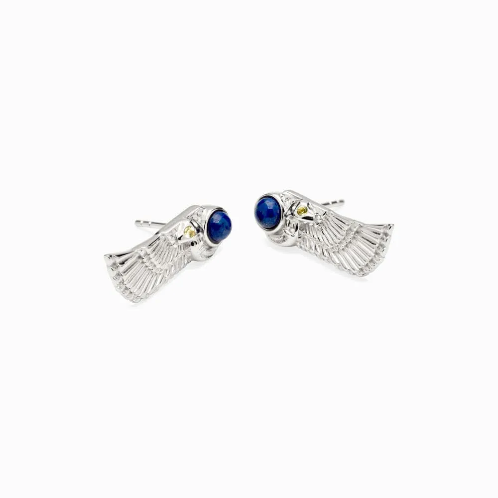 Winged Cobra Lapis Lazuli Stud