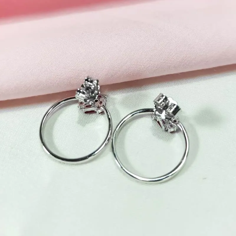 Zirconia Ruby Circlets Earrings