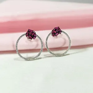 Zirconia Ruby Circlets Earrings